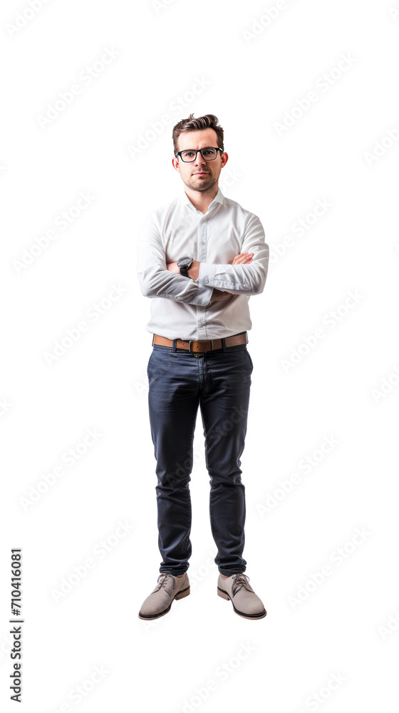 Economist, full length, alone in studio with transparent background Economist, full length, alone in studio with transparent background