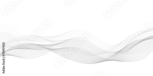 Abstract white and gray smooth element wavy modern curve lines on transparent background. Digital frequency track equalizer.  frequency sound wave lines, twisted curve lines and technology background.