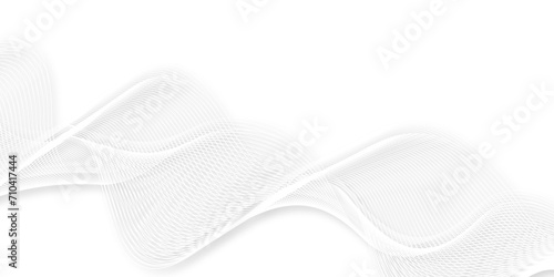 Abstract white smooth element wavy modern curve lines on transparent background. Digital frequency track equalizer. Abstract frequency sound wave lines, twisted curve lines and technology background.