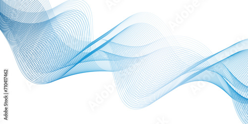 Abstract shiny blue moving wave lines design element for banner design. Abstract futuristic technology wave glowing lines background.