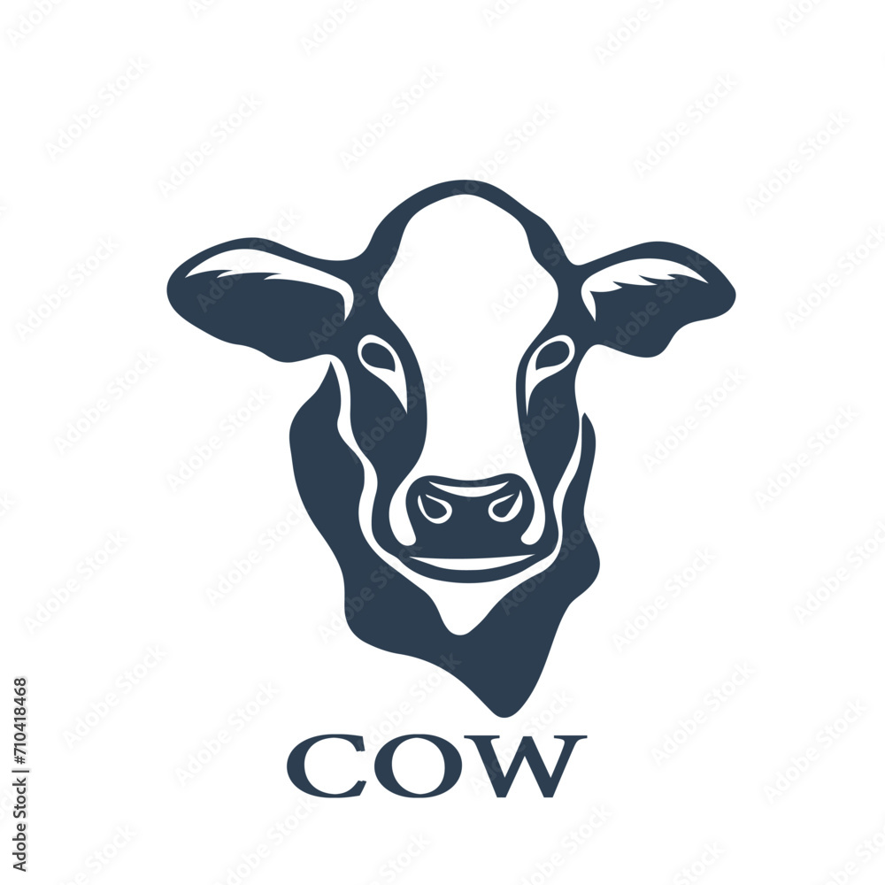 Vector of a cow head design on white background.