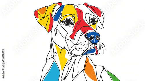 illustration of a dog combinated with abstract art  photo