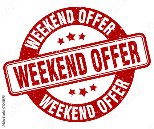 weekend offer stamp. weekend offer label. round grunge sign