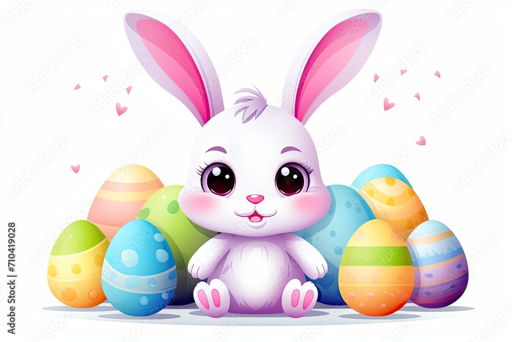 Cute rabbit with easter egg Cute rabbit with easter egg