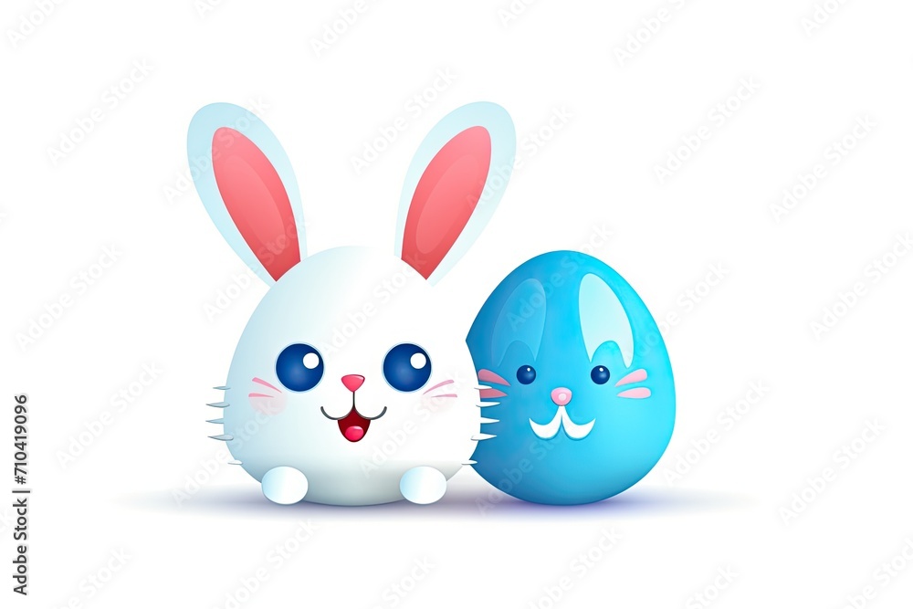 Obraz premium Cute rabbit with easter egg