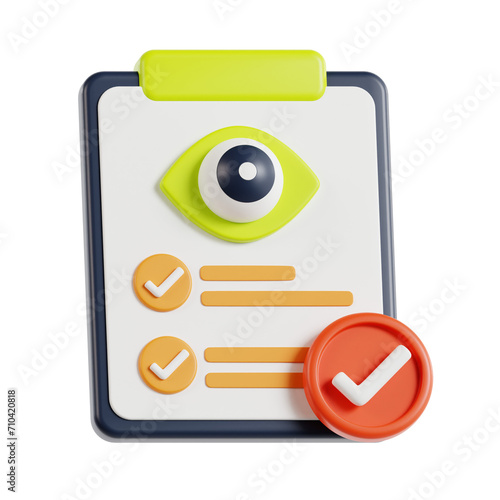 3D Vision Care Model Eye Health Matters. 3d illustration, 3d element, 3d rendering. 3d visualization isolated on a transparent background