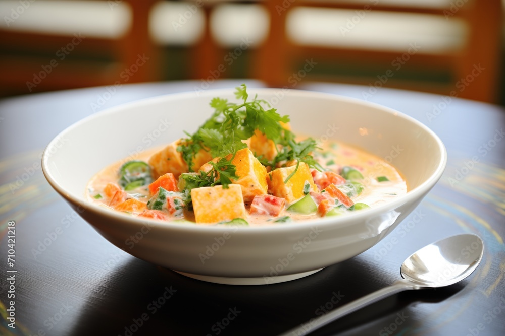 paneer cubes in vibrant tomato-cream sauce with coriander paneer cubes in vibrant tomato-cream sauce with coriander