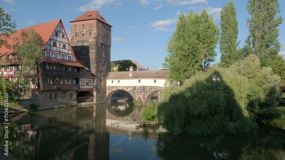 Beautiful static clip of Wasserturm in Nuremberg on a still, sunny afternoon. Taken from Maxbrucke Beautiful static clip of Wasserturm in Nuremberg on a still, sunny afternoon. Taken from Maxbrucke