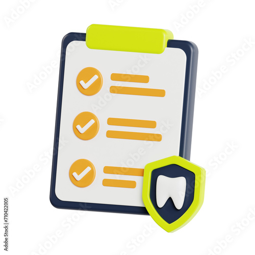 3D Dental Insurance Model Investing in Your Oral Health. 3d illustration, 3d element, 3d rendering. 3d visualization isolated on a transparent background
