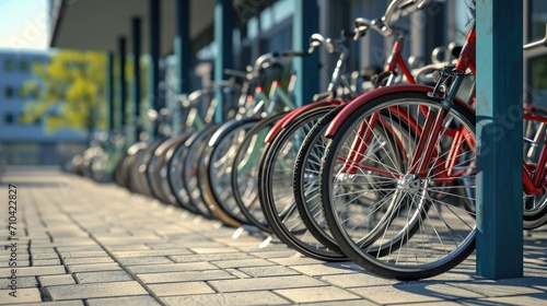 Bicycle rental system. Ecologically clean transport. bicycle sharing. Modern city transport