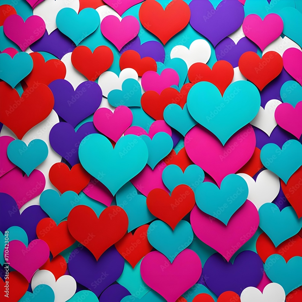 valentine hearts background =AI generated illustration