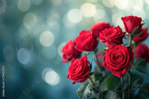 Arrangement of red roses. Generative Ai.