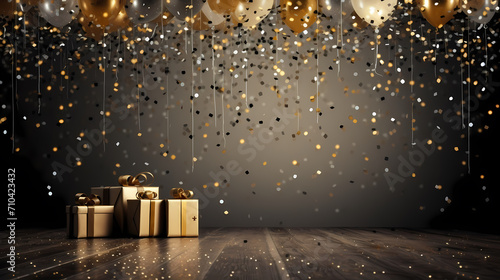 Children's birthday background with many balloons in pastel tones