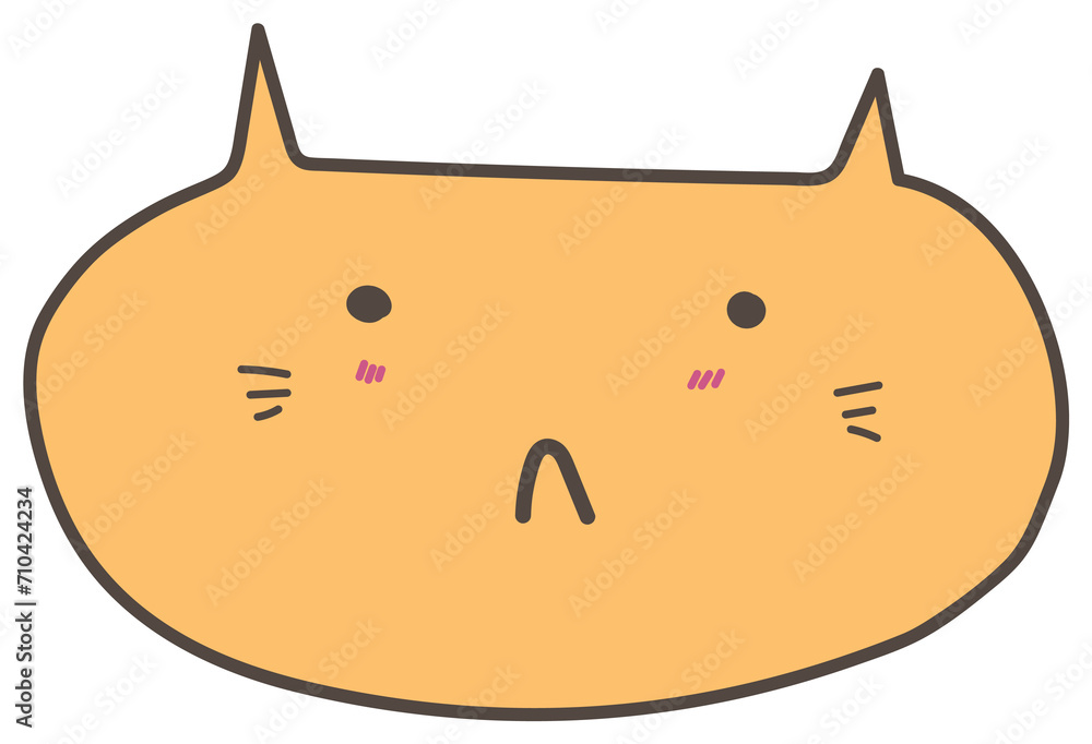 Cute cartoon cat illustration on transparent background. Cute cartoon cat illustration on transparent background.