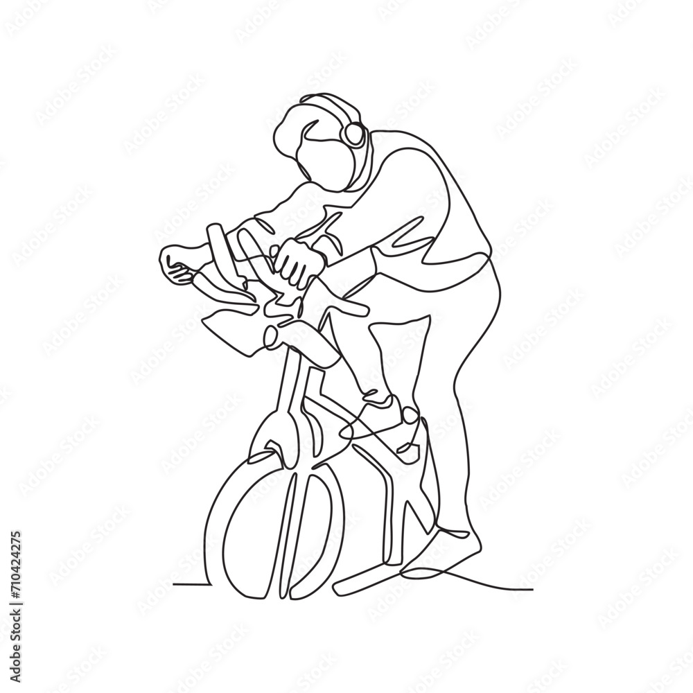 Φωτογραφία One continuous line drawing of a people doing gym or fitness activity at the fitness center vector illustration