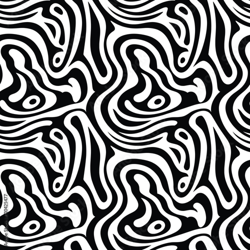 Seamless pattern  abstract doodles  curls  maze  vector background