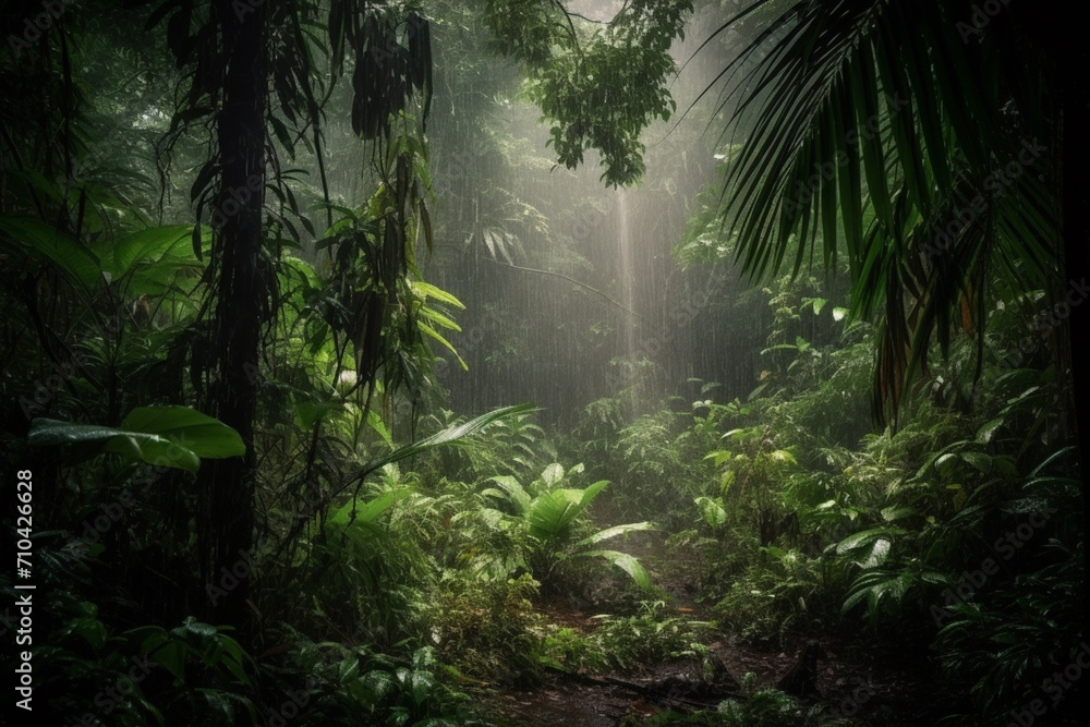 Mystical Canopy: A Captivating Image of a Forest Enshrouded in Ethereal Fog, Nature's Enigmatic Symphony. 