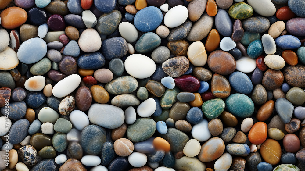 background multicolored sea polished stones, rolled pebbles on the seashore texture gems background multicolored sea polished stones, rolled pebbles on the seashore texture gems