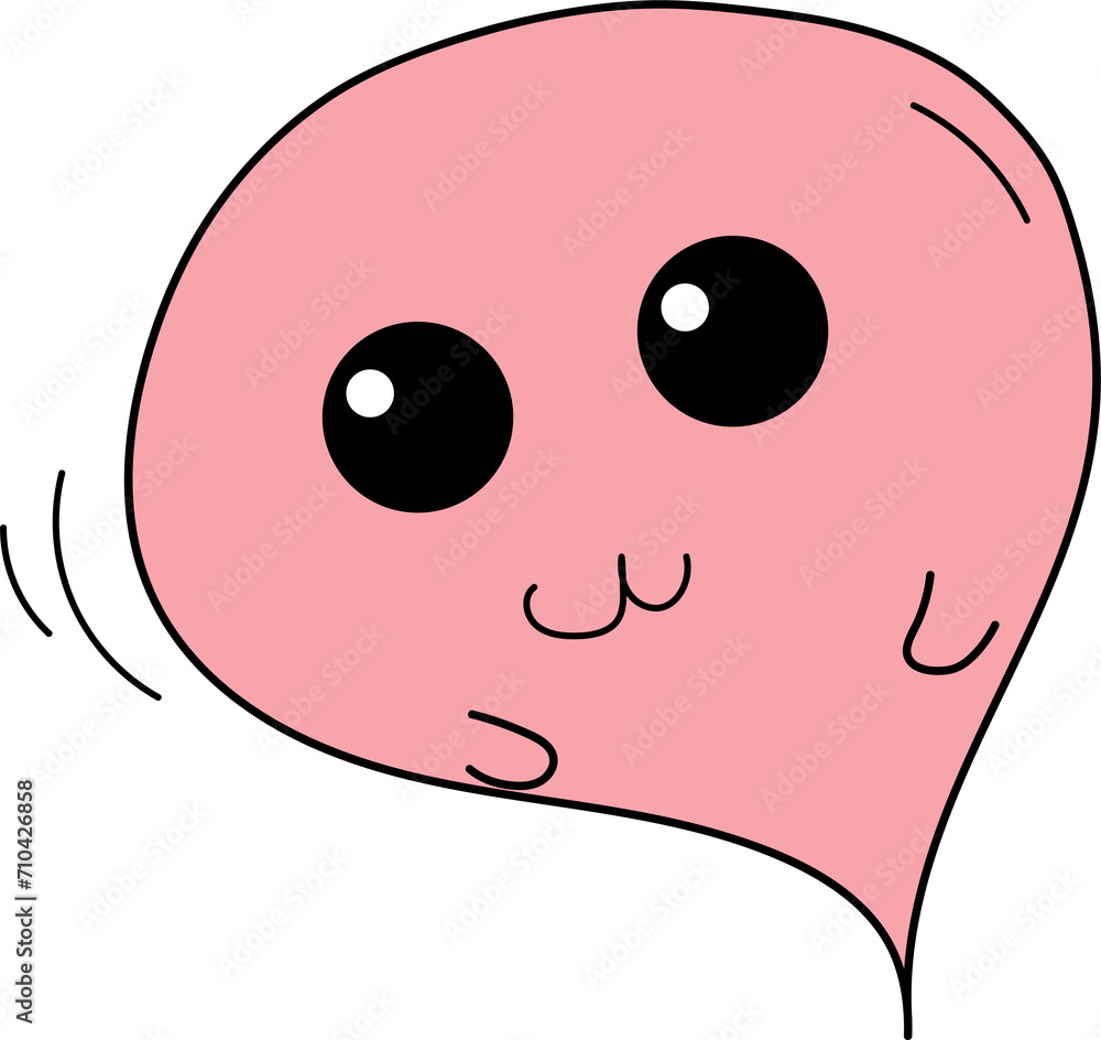 Fototapeta premium Cute cartoon illustration on transparent background. 