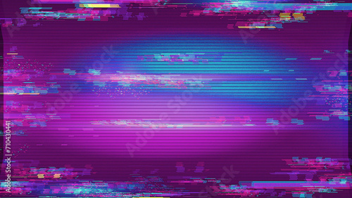 Glitch old tv screen distortion noise background  photo