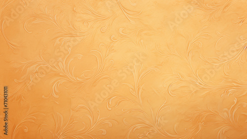 autumn soft color golden yellow warm background parchment with a thin barely noticeable floral ornament, wallpaper copy space, vintage design