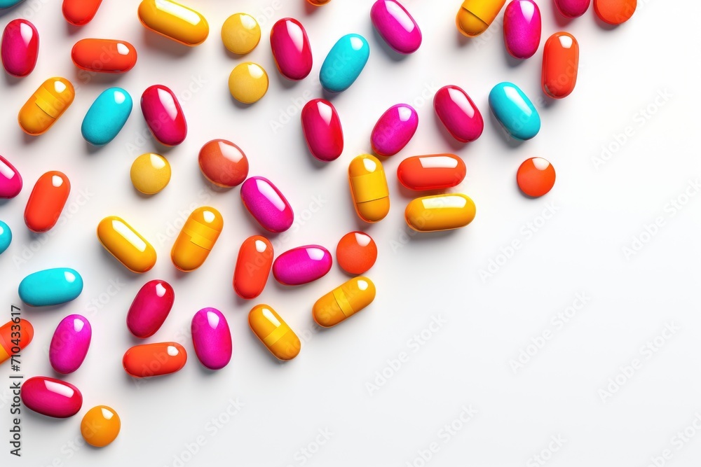Colorful pills isolated on white background. Colorful pills isolated on white background.