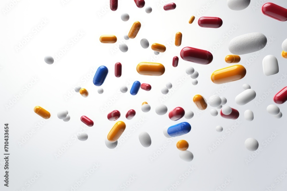 Assorted pills on white background. Assorted pills on white background.