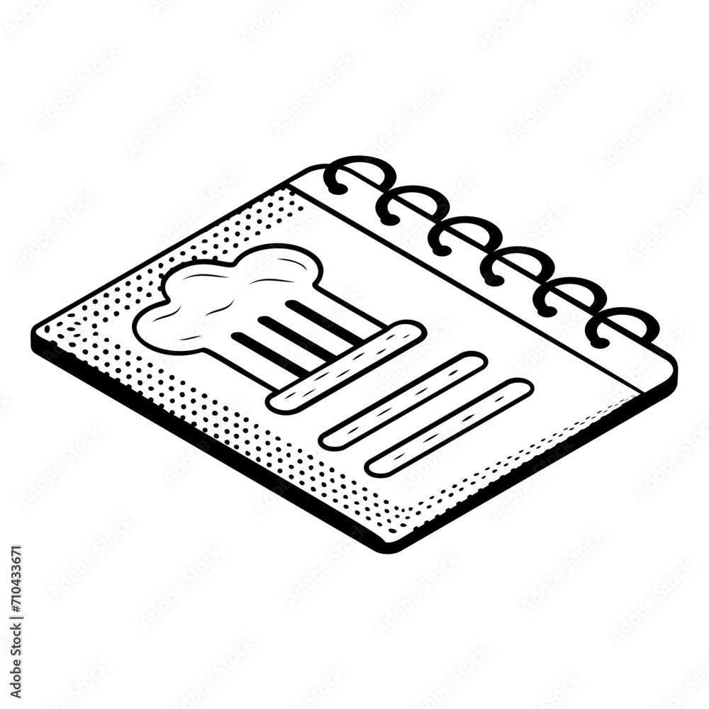 Chef Recipe Book isometric concept, Cook book Hand drawn vector, Bakery and Baker drawings, food preparation and Kitchen Utensil Sketch Culinary Doodle stock illustration Chef Recipe Book isometric concept, Cook book Hand drawn vector, Bakery and Baker drawings, food preparation and Kitchen Utensil Sketch Culinary Doodle stock illustration