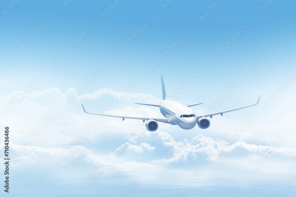Fototapeta premium Passenger plane in the blue sky