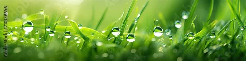 Panel kuchenny z motywem Droplets banner of morning dew on green grass