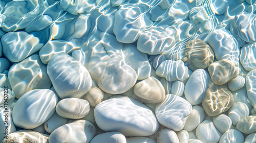 Pebble stone in clear water. Creative background abstract image. © Chrixxi