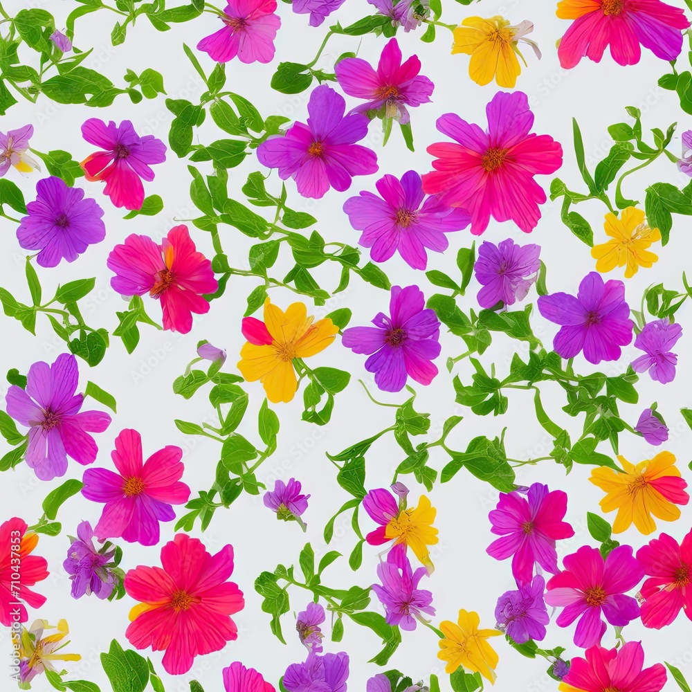 Flowers. Abstract seamless pattern. AI generated. Flowers. Abstract seamless pattern. AI generated.