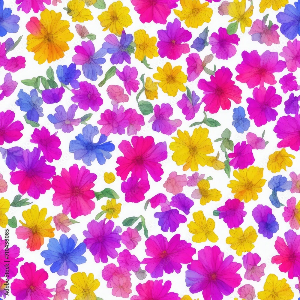 Flowers. Abstract seamless pattern. AI generated. Flowers. Abstract seamless pattern. AI generated.