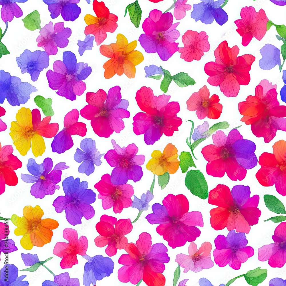 Flowers. Abstract seamless pattern. AI generated. Flowers. Abstract seamless pattern. AI generated.