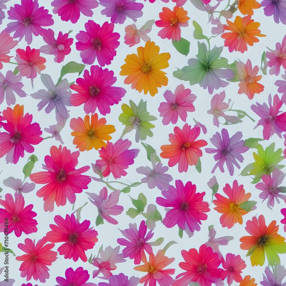 Flowers. Abstract seamless pattern. AI generated. Flowers. Abstract seamless pattern. AI generated.