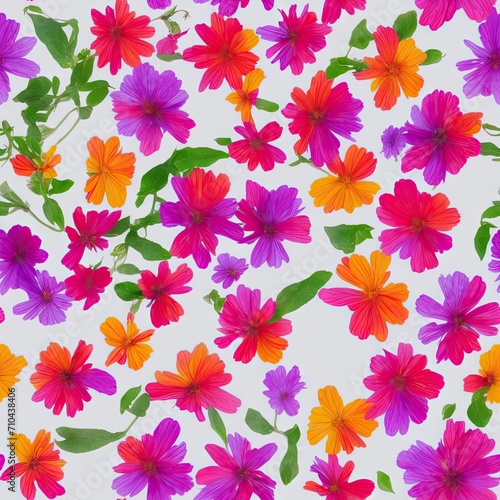 Flowers. Abstract seamless pattern. AI generated.