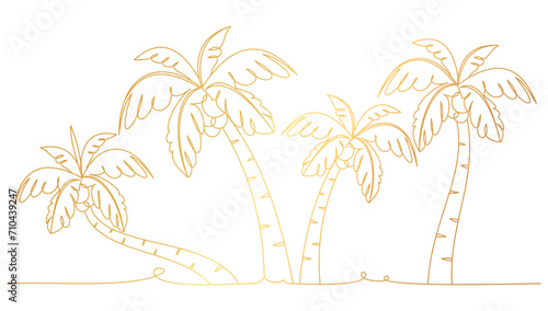 Fototapeta Naklejka Na Ścianę i Meble -  Coconut Tree line art style, Element Summer vector eps10