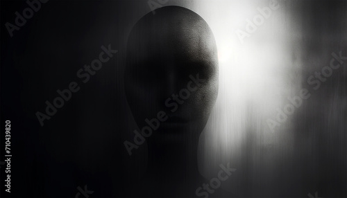 Mystical creepy creature in the shadows. Scary ghost human with smoke. Horror fantasy genre. Dark spirit . . Creepy short film for spooky Halloween . Monster, ghost, spiritual Abstract background photo
