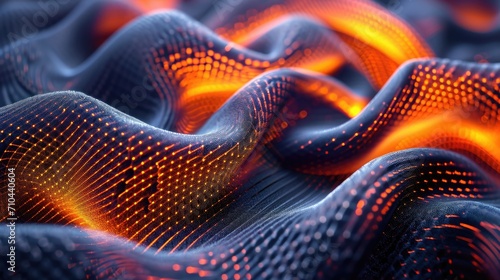 Macro Photography of Futuristic Tech-Wear Fabrics, highlighting intricate textures and patterns