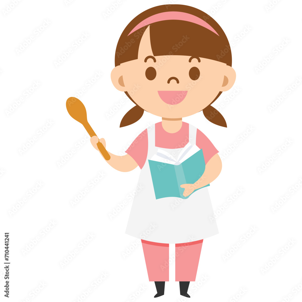 Cartoon Woman Cooking Illustration Cartoon Woman Cooking Illustration