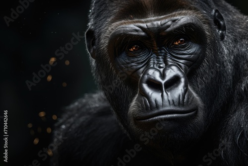 Large portrait of a gorilla's face