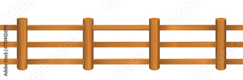 wood log fence.Isolated fence.Fence front view