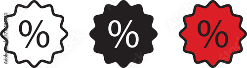 Discount tag icon lined, isolated and colored style. Vector illustration