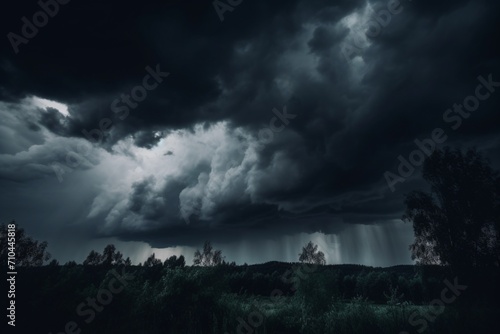 Atmospheric Drama  Majestic Storm Clouds Gathering in a Spellbinding Display of Nature s Power. Perfect for Adding Depth to Your Creative Projects and Conveying the Intensity of Weather Phenomena.