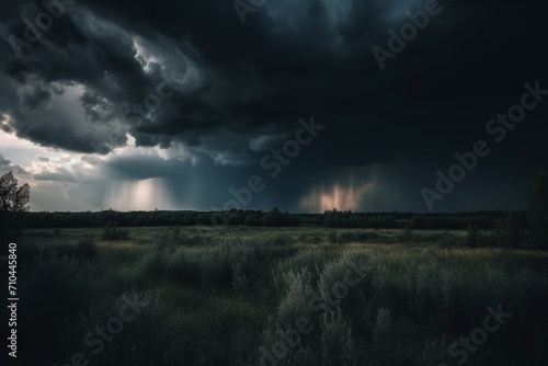 Atmospheric Drama: Majestic Storm Clouds Gathering in a Spellbinding Display of Nature's Power. Perfect for Adding Depth to Your Creative Projects and Conveying the Intensity of Weather Phenomena.