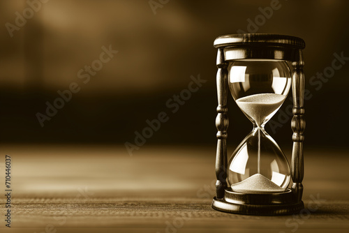 AI generated illustration of a traditional hourglass, symbolizing the passage of time