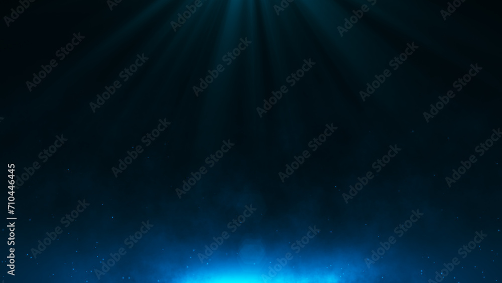 Particles with smoke and light rays on black backround Particles with smoke and light rays on black backround
