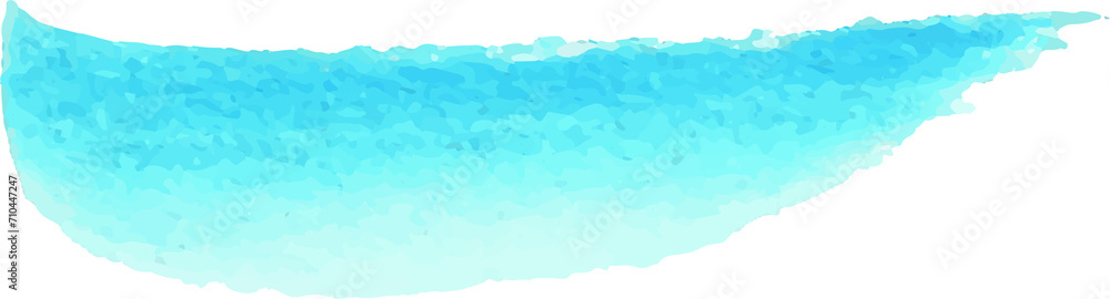 Obraz premium Blue brush stroke watercolor illustration on transparent background.
