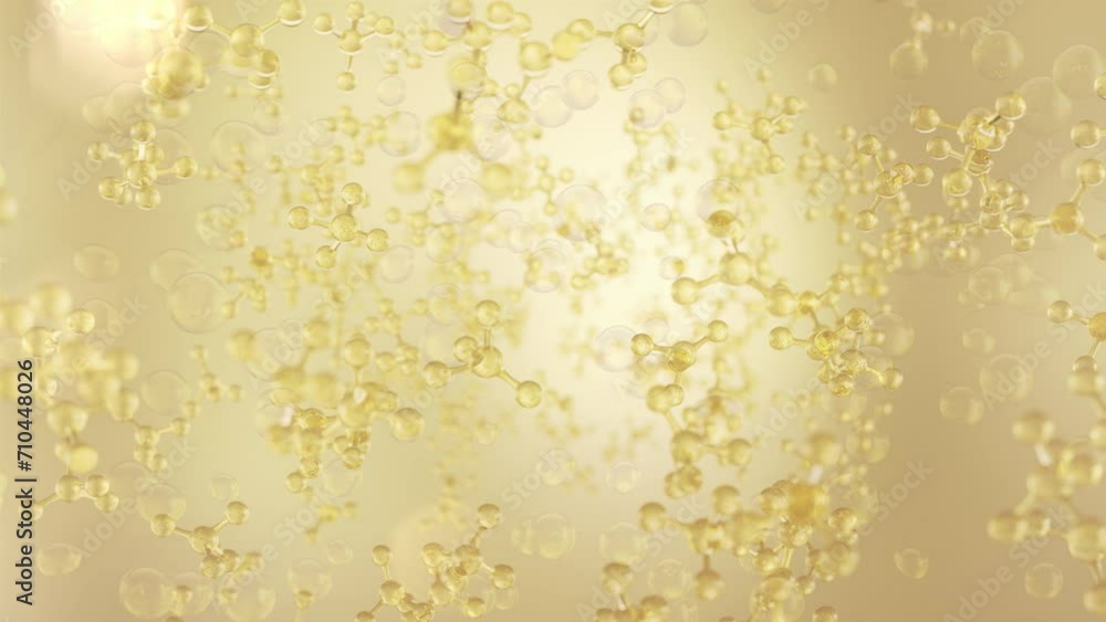 molecule or serum, oil droplet, Molecule inside Liquid Bubble, 3d animation. molecule or serum, oil droplet, Molecule inside Liquid Bubble, 3d animation.