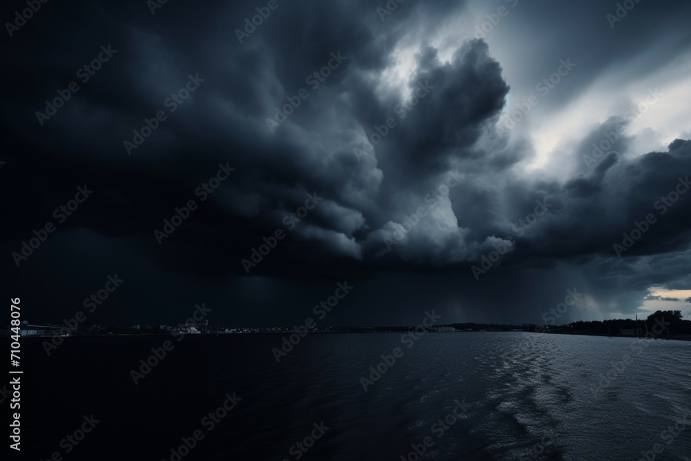 Obraz premium Atmospheric Drama: Spellbinding Capture of Storm Clouds Sweeping Across the Field, a Nature's Theatrical Display.